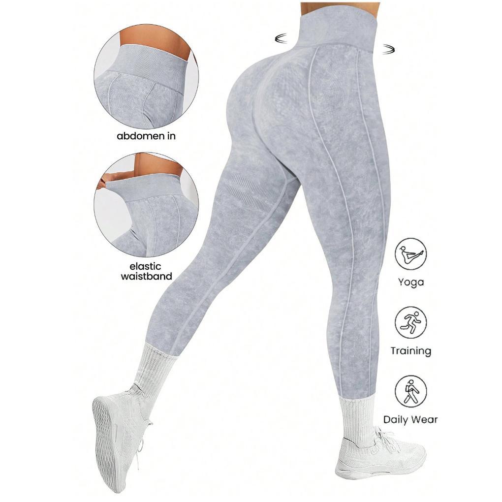New Washed Frosted Line Element Peach Hip Pants Seamless Yoga Pants Fitness Pants Running Sports Pants Women