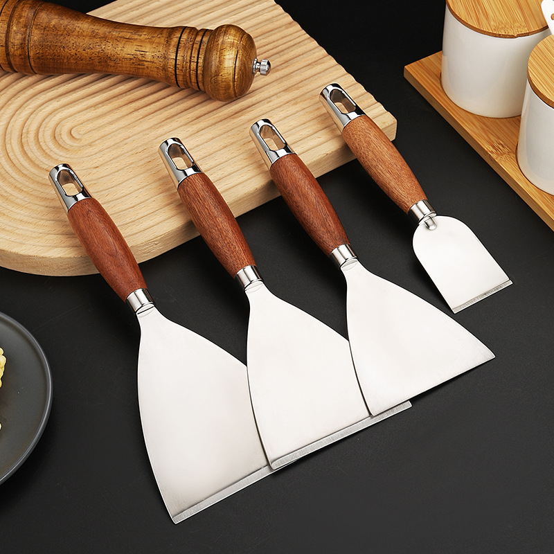 Picture of Cooking Teppanyaki Stainless Steel Steak Spatula Pizza Spatula Hand Cake Tool Triangular Spatula Pancake Spatula