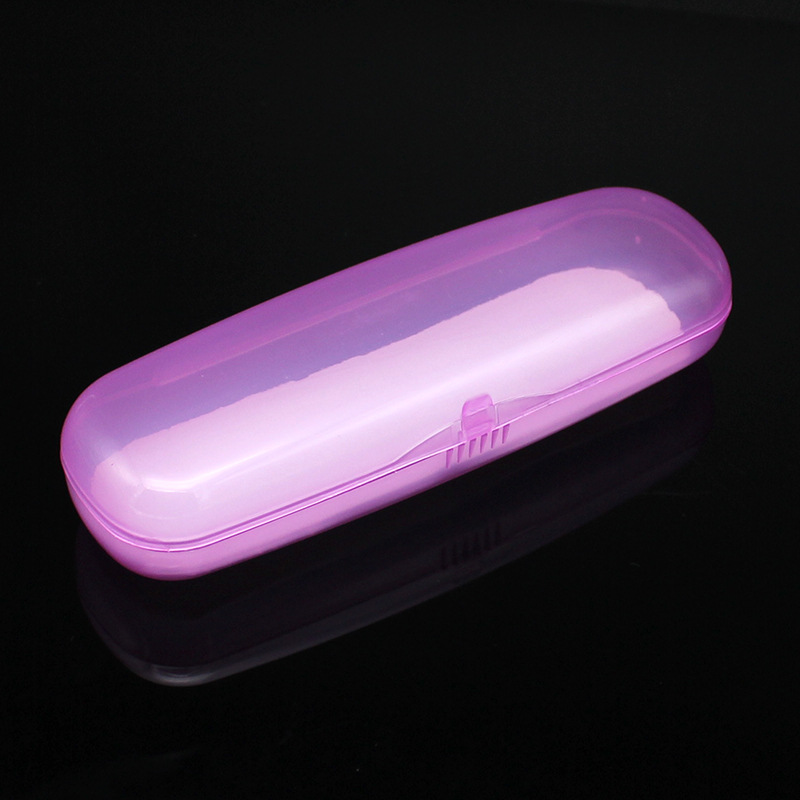 Picture of New Translucent Plastic Glasses Case Blue Transparent Reading Glasses Case Lightweight Pvc Hard Plastic Box Snap-On Storage