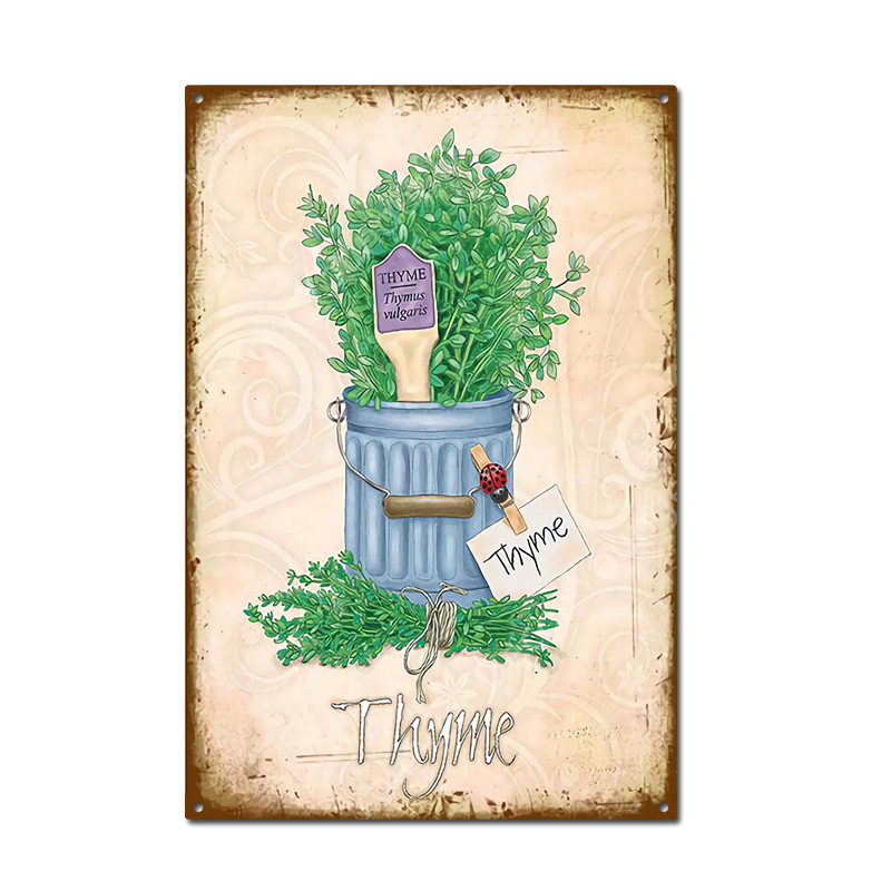 Picture of Cross-border American Country Retro Flower Figure Tin Painting Garden Pastoral Balcony Wall Wall Wall Old Decoration Pendant