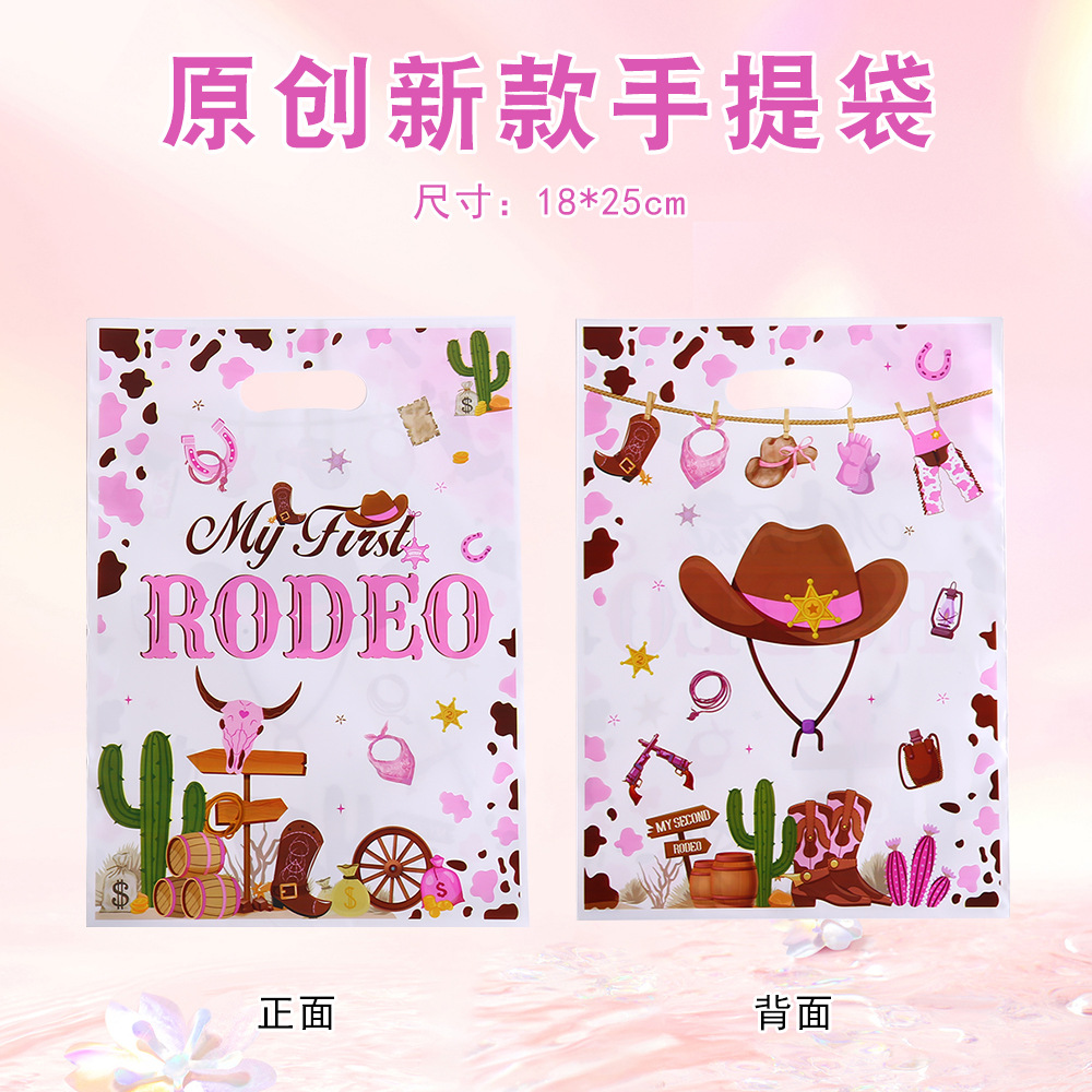 Foreign trade Denim hat printed theme tote bag cross-border holiday party gift bag candy packaging bag wholesale