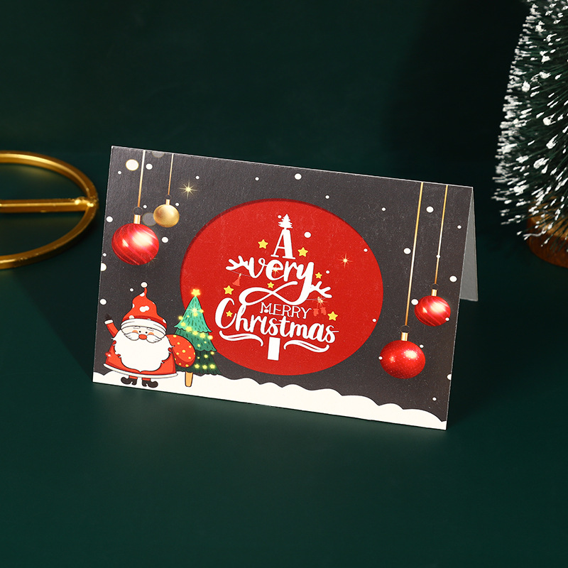 Picture of Cross-Border Amazon Christmas Greeting Card Christmas Eve Handwritten Blessing Card Flower Gift New Year Gift Card Manufacturer