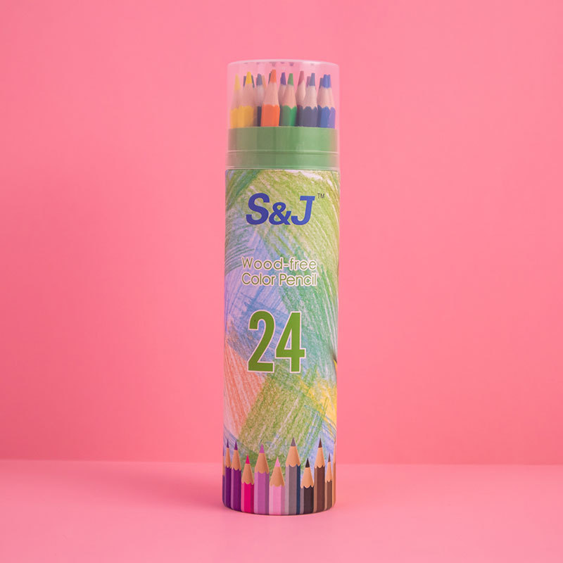Picture of Plastic wood-free color pencil brush barrel student art painting color pencil wholesale