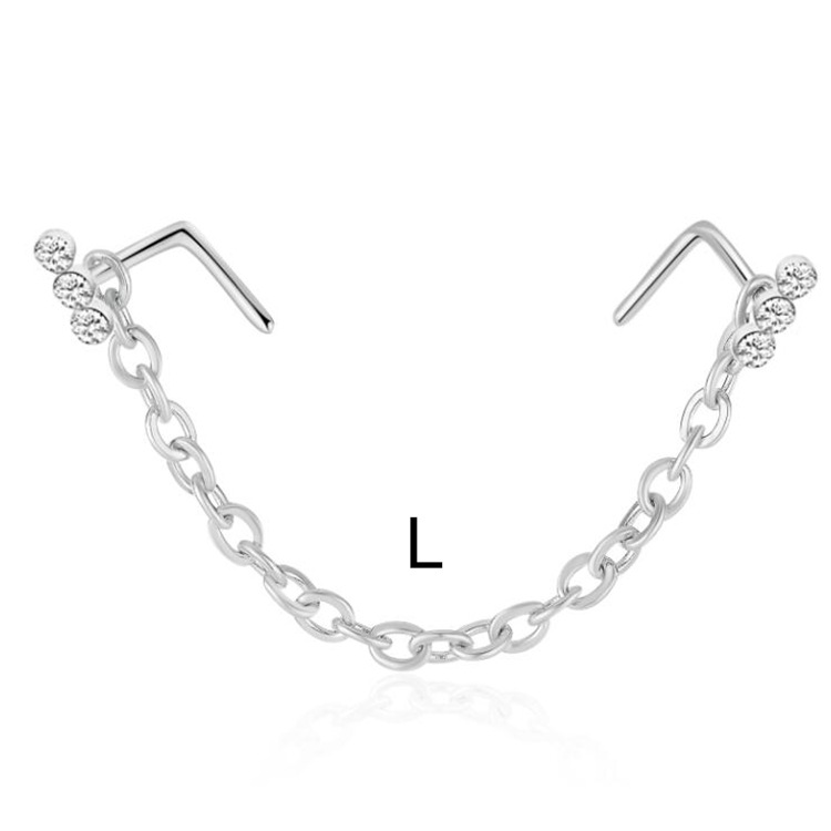 Picture of Stainless steel nose ring nose nail nose chain Amazon new nose chain puncture jewelry nose chain