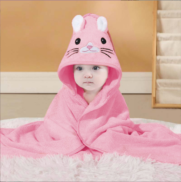 Picture of Cartoon Baby's Cloak Mother and Baby's Bag Coral Fleece Soft Bath Hooded Baby's Hold for Cross-border