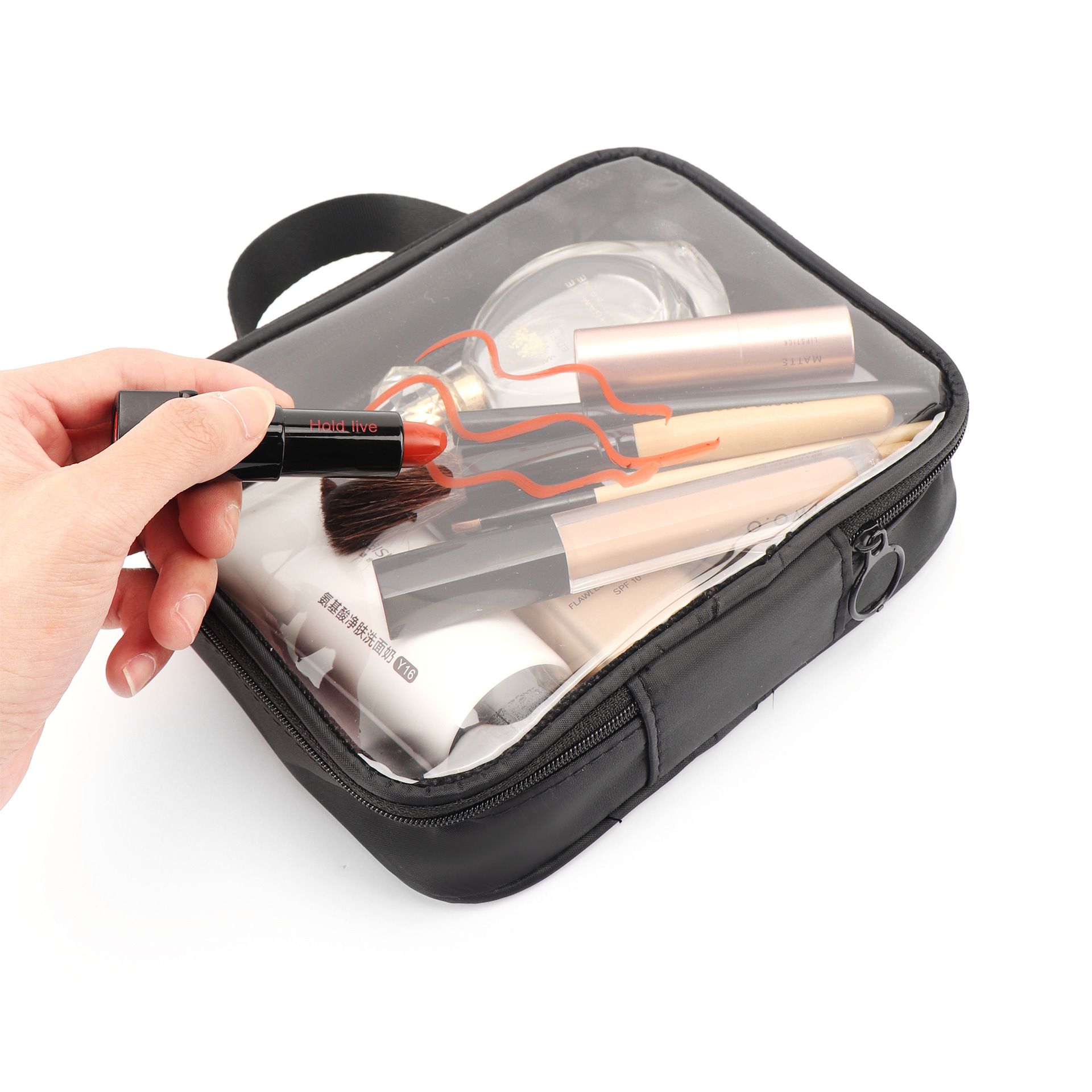 Picture of PVC transparent cosmetic bag waterproof large capacity wash bag simple portable travel storage bag cross-border in stock wholesale