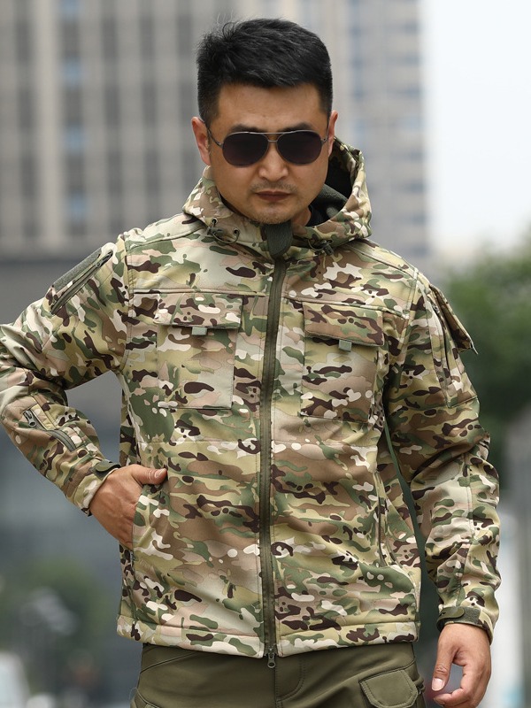 Picture of Cross-border men's autumn and winter TAD shark skin soft shell assault clothing camouflage winter clothing sports outdoor tactical fleece clothing