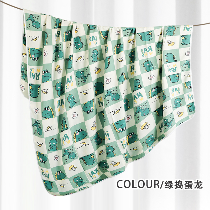 Picture of Summer Cotton Silk Artificial Cotton Double Layer Thin Quilt Cotton Silk Baby Blanket Baby Summer Household Sheds Children's Summer Cool Quilt