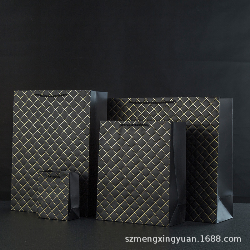 Picture of Creative New Fashion High-End Oversized Gift Bag Gift Bag European and American Hot Stamping Plaid Business Satchel Paper Bag