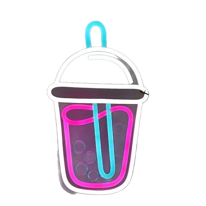 Picture of Baby Bottle Neon Light Cross-Border E-Commerce Label Sticker Luminous Light Sign with English Letter Pattern Decoration Hot Sale Cross-Border
