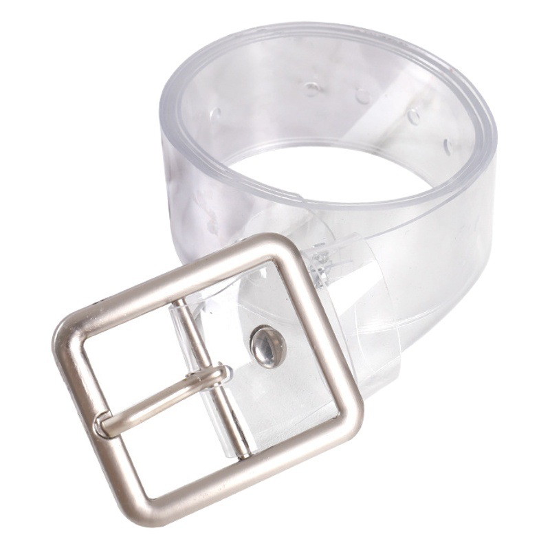 Transparent Belt, Versatile and Fashionable for Summer, Student Punk Style, Heart-Shaped Women's Belt, Simple Korean Style Trouser Belt, Wholesale Light Trendy