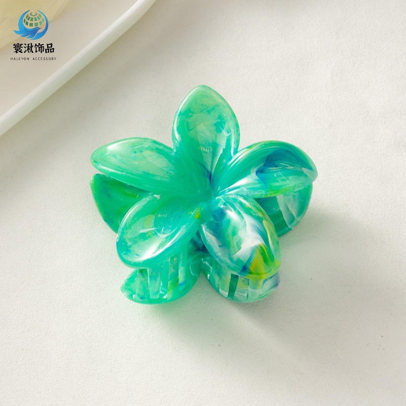 Picture of Cross-border egg flower clip large high-grade gradient Flower hairpin back head updo ponytail shark clip headdress