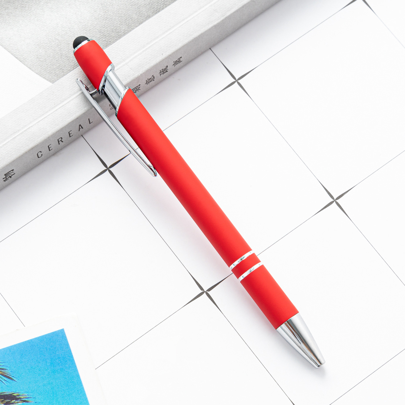 Picture of Spot wholesale touch screen capacitance Pen Press Metal Ballpoint Pen advertising pen printing logo creative beauty pen manufacturers