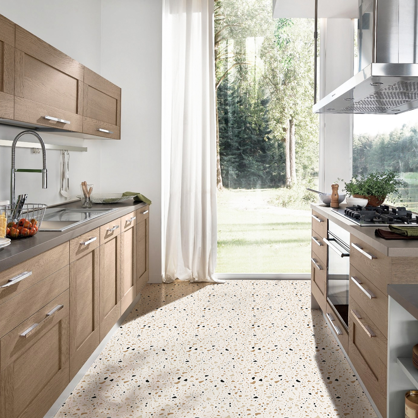Picture of Terrazzo Thickeneded Pvc Waterproof Anti-Slip Floor Stickers Bathroom Kitchen Entrance Stain-Resistant Manufacturer Wholesale Floor Stickers