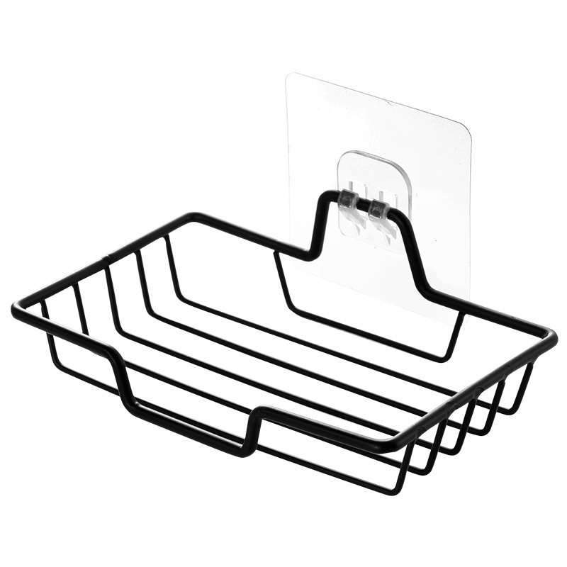 Picture of Punch-free reinforced stainless steel soap holder seamless stickers bathroom toilet soap holder soap box draining rack thickened