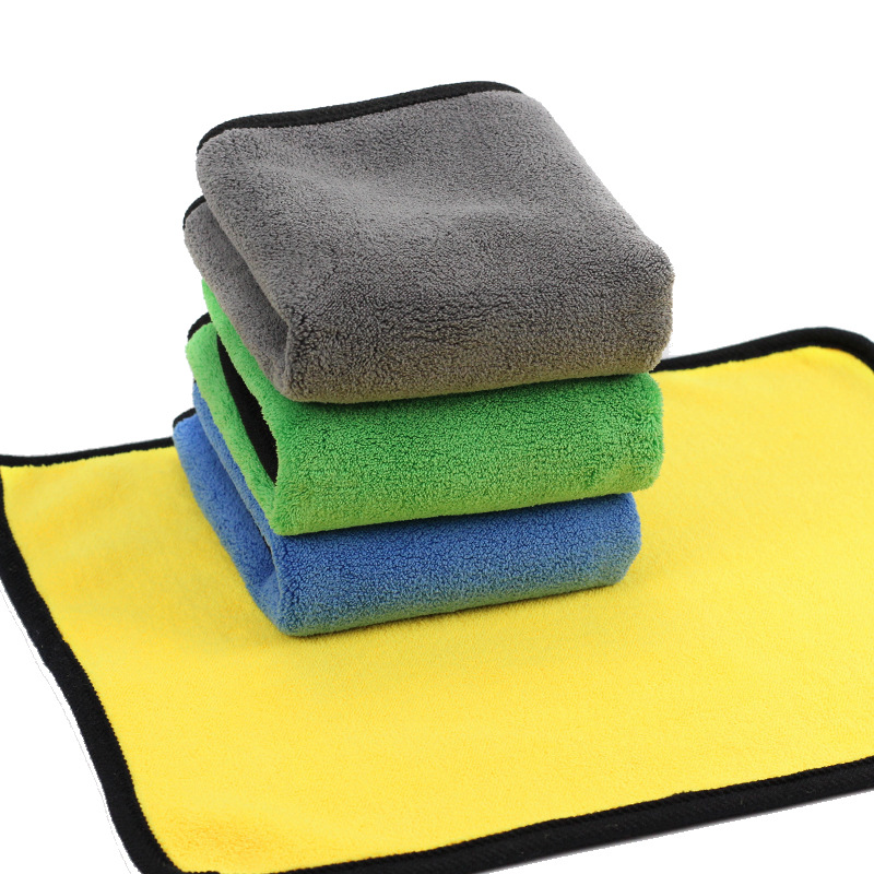 Picture of Wholesale high density coral fleece car towel 800 flat absorbent quick-drying car wash towel lint-free housekeeping cleaning towel