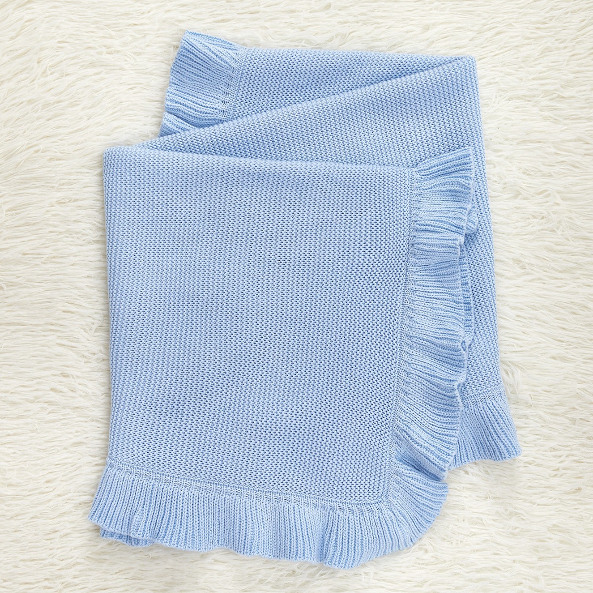 Picture of INS Wind Baby Cotton Ruffled Knitted Blanket Cover Blanket Newborn Blanket Cross-border Amazon AliExpress