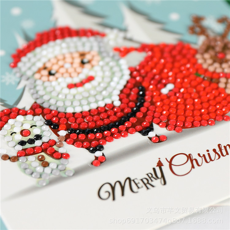 Picture of Cross-border Christmas DIY greeting card diamond painting 5D creative Diamond painting foreign trade holiday blessing piece one-piece delivery