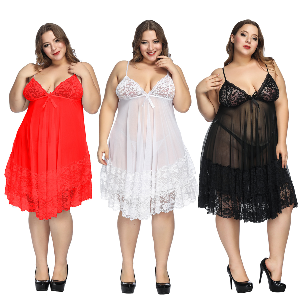 Foreign Trade Sex Underwear Europe and America Sexy Nightdress Sexy Strap Skirt Large Size Fat MM Pajamas 200 Jin Wear 9128
