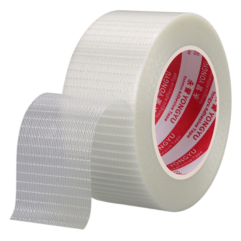 Mesh glass fiber tape just rolled Electrical Appliance fixed binding fiber glue non-marking single-sided mesh fiber tape