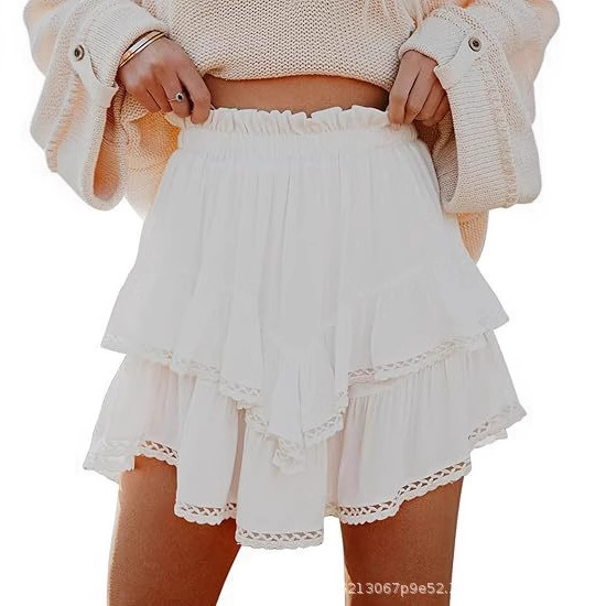 Aliexpress 2025 Summer Cross-Border Bohemian Women's Pleated Multi-Layer Cake Short Skirt Golf Mini Skirt