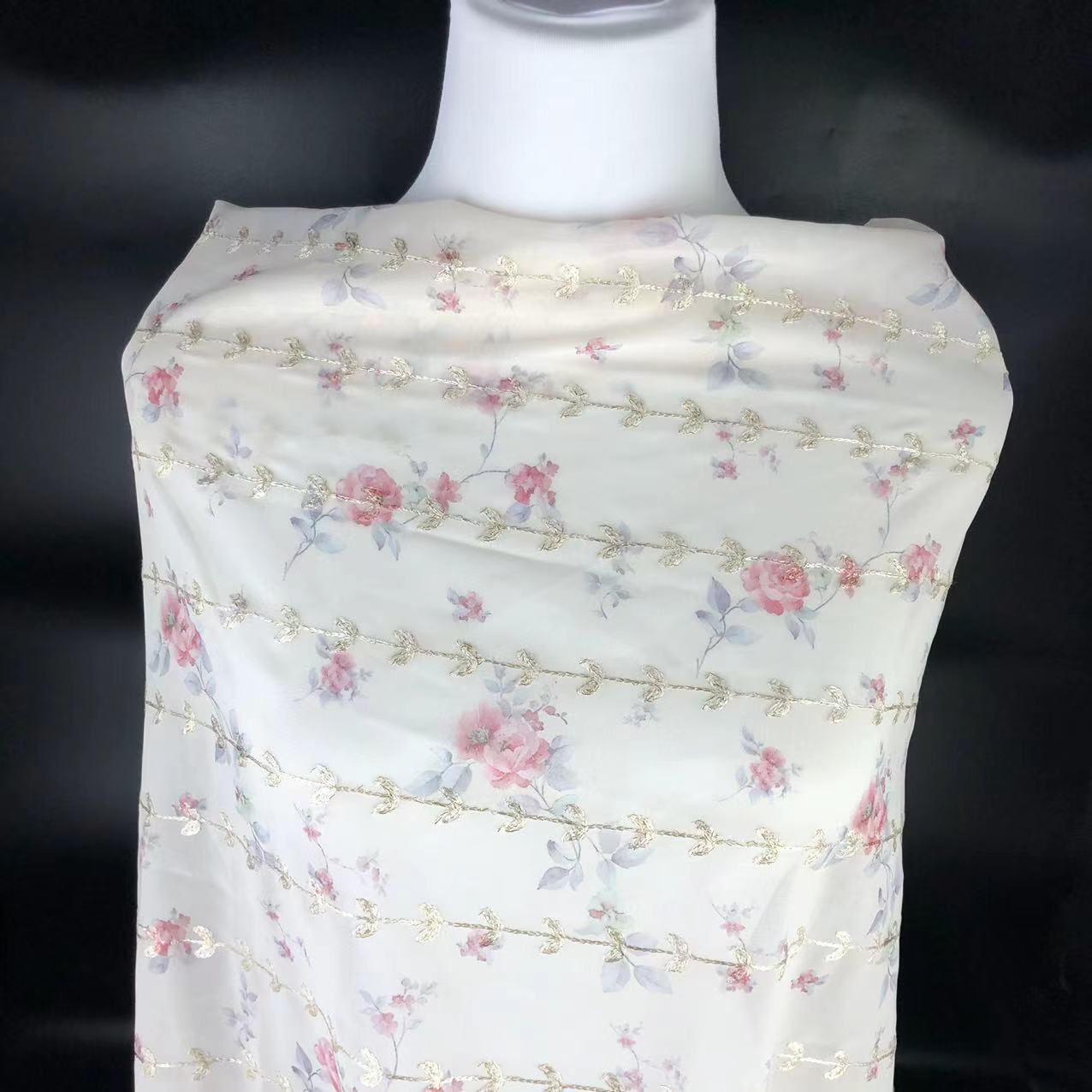 Xiaojun Textile Floral Pattern Computer Embroidery Printed Fabric Chinese Print Children's Clothing Fabric Dress Han Dynasty