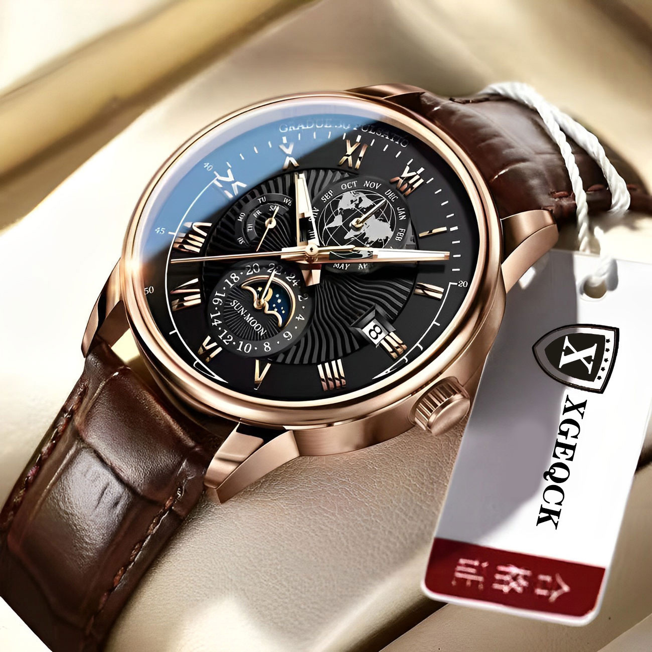 Picture of Watch Men's Top Ten Swiss Automatic Watch Waterproof Luminous Mechanical Belt Quartz Watch Genuine Business Watch