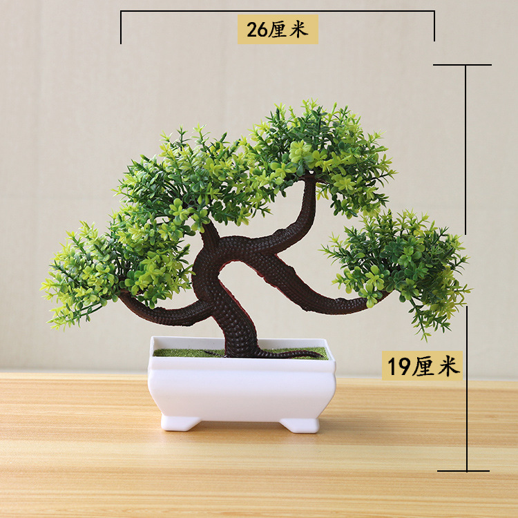 Picture of Sakura Snowball Simulated Plant Potted Grass Ball Bonsai Small Tree Home Decoration Flower Ornament Creative Mini Small Round Ball