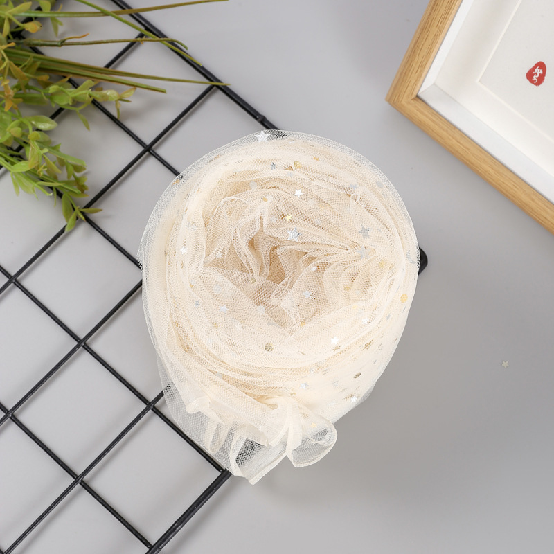 Picture of Can be used for cutting star and moon yarn sequins cloth net red yarn soft veil mesh gauze hand gift decorative gauze star yarn