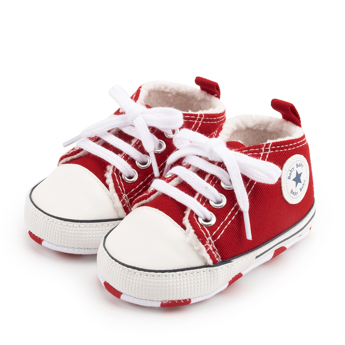 Picture of New winter baby shoes cotton shoes fleece-lined warm canvas shoes baby non-slip soft bottom toddler shoes baby shoes