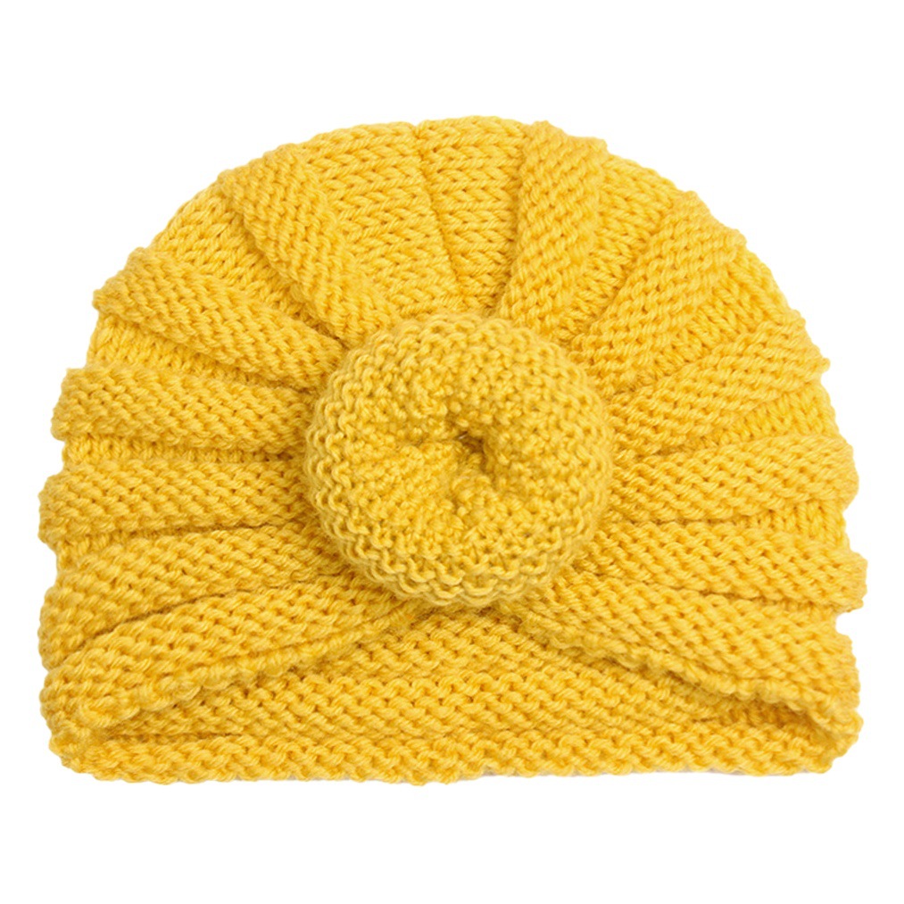 European and American winter New Baby plain wool hat baby warm donut knitted hat baby hat