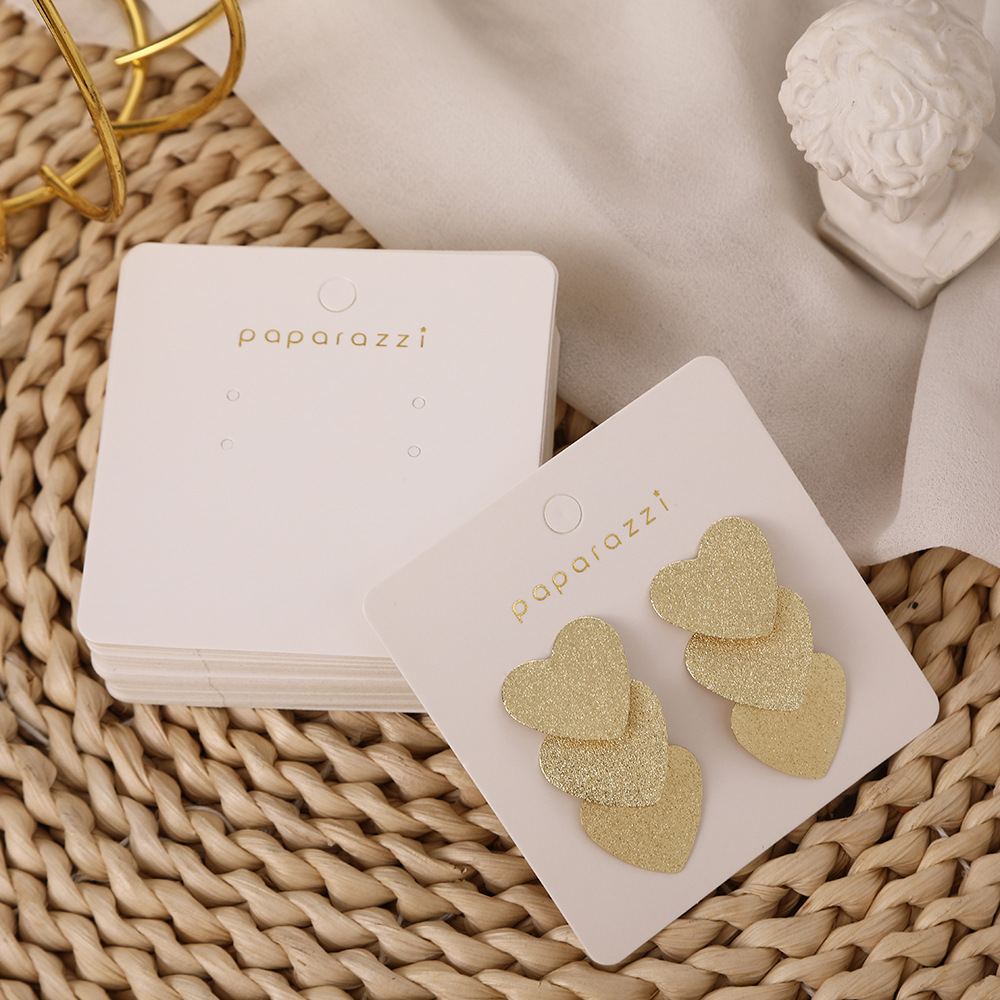 Factory direct Korean version of earrings cardboard earrings cardboard jewelry packaging card white spot bronzing texture