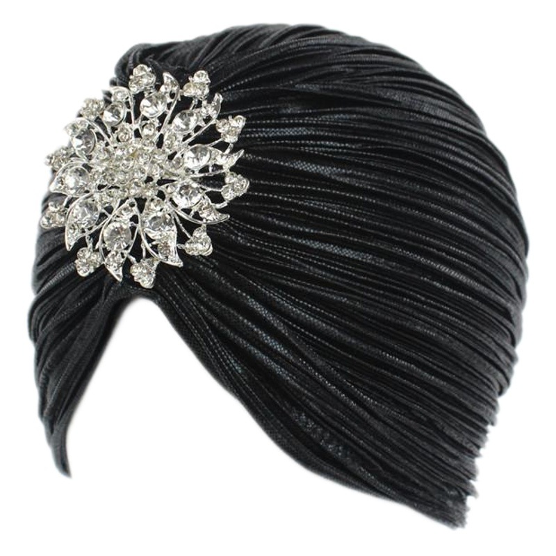 New Noble Golden Pleated Indian Hat Turban with Gold Brooch Accessory Tjm-79G, Warm Ethnic Style