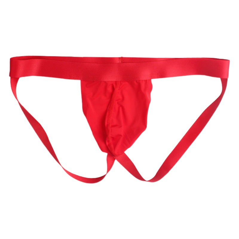Men's seamless double thong Ice Silk sexy thong men's summer breathable underwear low waist pants foreign trade