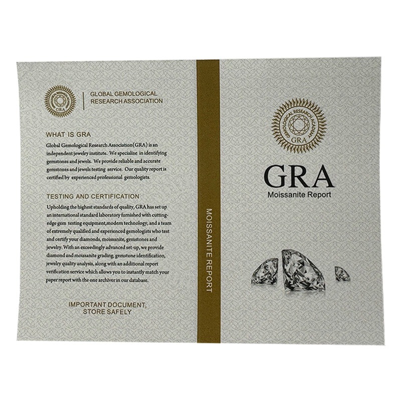 Moissanite Mini Certificate Product Description Wholesale Gra Black Card Label Mini Envelope Version Jewelry Certificate