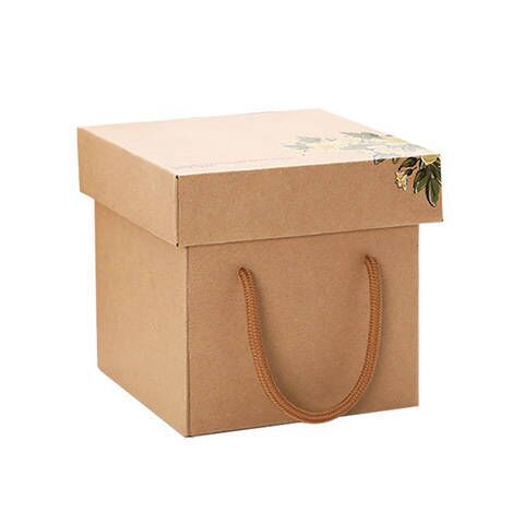 Picture of Kraft Paper Square Gift Box Portable Gift Box Blind Box Empty Box Accompanying Gift Box Corrugated Packaging Carton