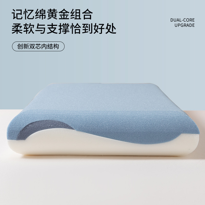 Picture of A Hotel Deep Sleep Pro Double Core Neck Protection Memory Foam Pillow Side Sleeping Pillow Helps Sleep Hotel Pillow Core High Rebound