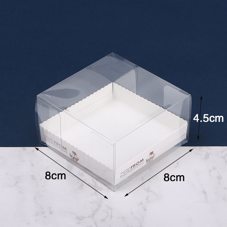 Picture of PET portable western point box 1/2/3 mousse cake box baking packaging moffin box transparent cupcake box