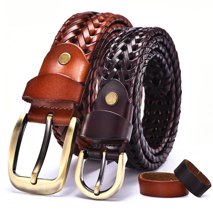 Belt men's leather belt hand-woven Korean casual Joker simple tide belt wholesale a generation of hair