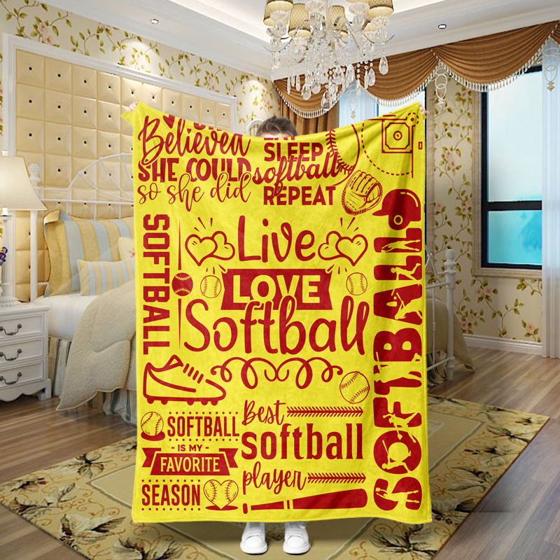 Picture of Family love teachers and students girlfriends love message flannel blanket summer air conditioning blanket autumn and winter nap printing blanket