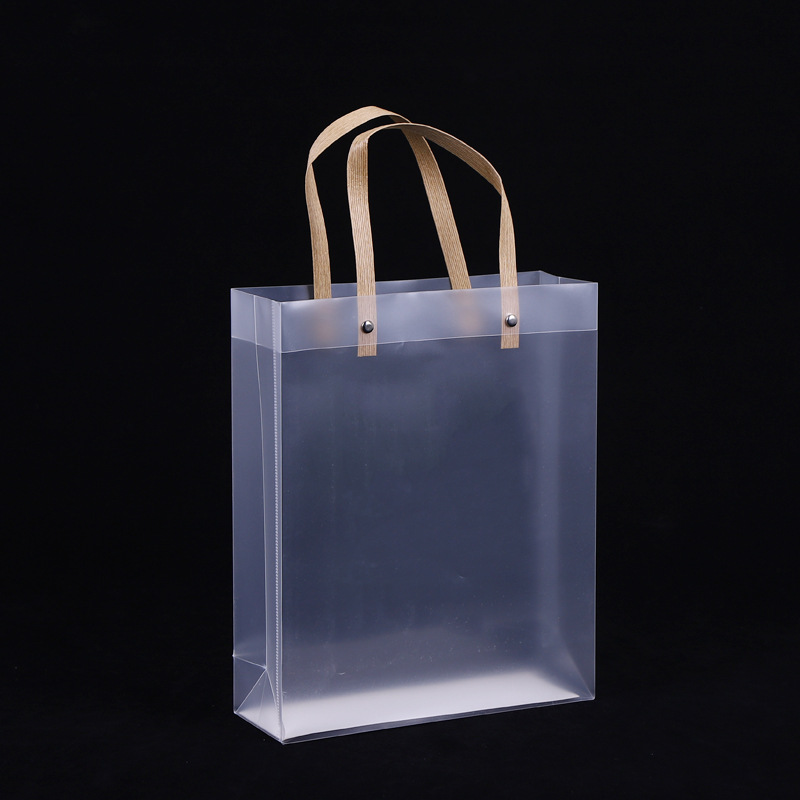 Picture of Frosted Pp Plastic Tote Bags in Stock Wholesale Manufacturer Custom Semi-Transparent Thanksgiving Gift Bags Customization
