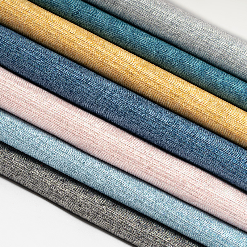 Picture of Curtain fabric thickened opaque shading door curtain fabric 2.8 meters wide double-sided linen coral linen sofa fabric head