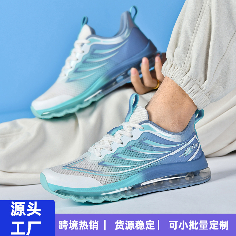 Summer plus size 48 Foreign Trade Cross-border Men's Full Palm Air Cushion Shock Absorbing Running Shoes Breathable Lightweight Men's sneaker Hair