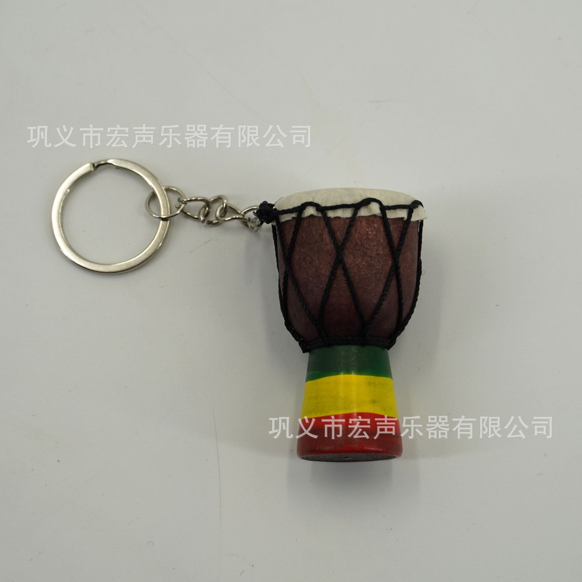 Picture of African Drum Pendant African Tambourine Necklace Jewelry Travel Gift Souvenir Solid Wood Handmade Sheepskin Sewing