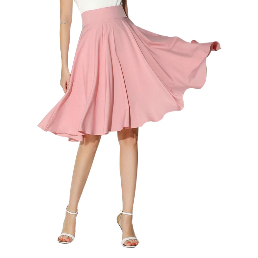 2018 Summer High Waist Ski Retro Casual Mid-Length Skirt Bohemian Skirt