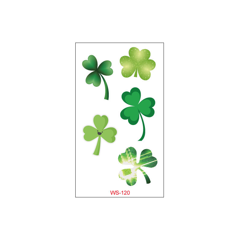 Picture of Cross-border Source Waterproof Sweat Green Hat Clover Face Irish Day Sticker St Patrick's Day Tattoo Sticker