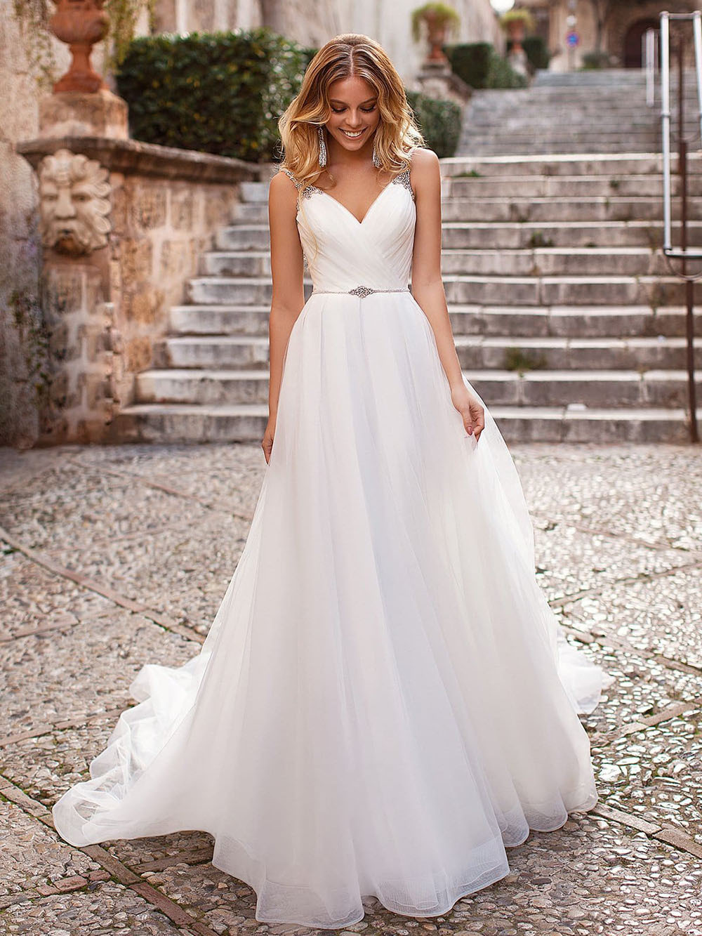 Picture of Cross-border Hot-selling Light Gauze Out-door Gauze Bridesmaid's Dress Small High Waist Trailing Sling Dress Performance Dress Daily Skirt