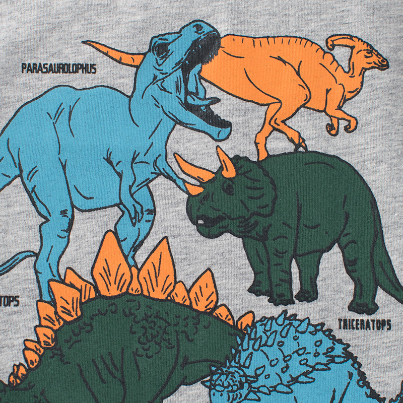 Picture of 27Kids Korean Style Children's Clothing Summer 2025 New Style Boys Cartoon Short-Sleeved T-Shirt Dinosaur Half-Sleeved One Piece Drop Shipping