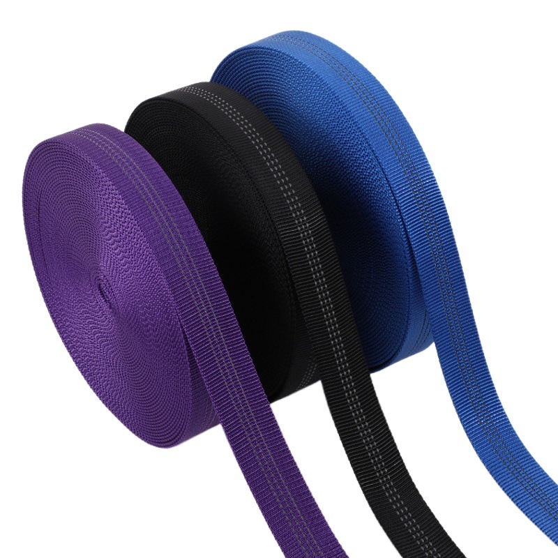 Imitation nylon reflective webbing manufacturers color hollow webbing pet traction webbing nylon reflective hollow barrel belt