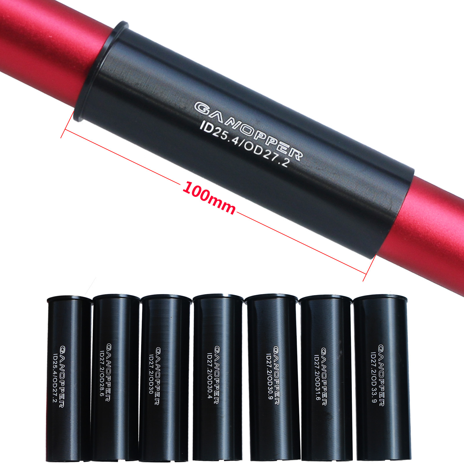 GANOPPER mountain bike saddle tube reducing sleeve conversion sleeve bicycle seat tube reducing sleeve seat Rod sleeve